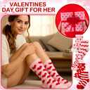 Berlune 5 Set Galentines Day Party Favors Fuzzy Sock Bracelet Scrunchie Gifts Set for Galentines Valentine's Women Party Gift (Red)