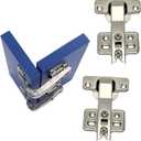 2 Pieces 90 Degree Cabinet Door Hinges, 180 Degree Cabinet Hinges for Wardrobe Bookcase Shoe Cabinet Door (4 Holes)