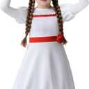 Girls Wihte Dress for Halloween Classic Outfit Kids Scary Dresses (6-7 Years)