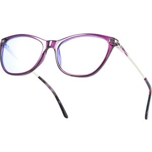 Blue Light Blocking Reading Glasses Computer Gaming Ultra-Lightweight Reading Glassesfor Women (Purple, 1.5, diopters)