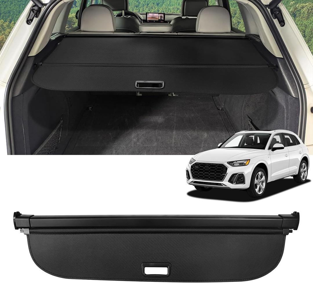 Cargo Cover for Audi Q5 SQ5 2024-2018 (Not for Q5/SQ5 Sportback and All New Q5/SQ5) Retractable Trunk Cover Security Shielding Shade Cargo Luggage Cover Trunk Privacy Protection
