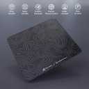Attack Shark CM05 Contour Glass Gaming Mousepad,Nano-Micro-Etched Texture,Smooth Glass Surface,High Accuracy,Fast-Moving,Anti-Scratch,PU Leather Super Non-Slip Base,Large Size(450×400mm),Black contour, 17.7L x 15.7W inches