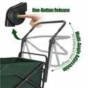 Adjustable Push Pull Handle for Folding Wagon, with Multi-Angle Design, Universal Accessory for Camping, Beach and Outdoor Use, Not Include Car