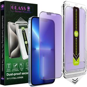 2 Pack Anti Blue Light Matte Screen Protector for iPhone 16e/13/13 Pro/14 (6.1-Inch),9H Tempered Glass,Anti-Glare,Full Coverage,Anti-Fingerprint,Auto Dust Removal,Bubble-Free