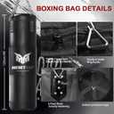 Mesetast Punching Bag for Adults, 4ft Heavy Boxing Bag Set with 12 OZ Gloves for MMA Karate Kickboxing Boxing - Unfilled, 4ft/120cm