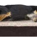 Furhaven Orthopedic Dog Bed for Medium/Small Dogs w/ Removable Bolsters & Washable Cover, For Dogs Up to 35 lbs - Two-Tone Plush Faux Fur & Suede L Shaped Chaise - Espresso, Medium,30"L x 20"W x 6"Th (30.0"L x 20.0"W x 6.0"Th, (Two-Tone Faux Fur & Suede) Espresso)