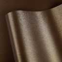 Abyssaly Refrigerator Wrap Peel and Stick Wallpaper Brown Metallic Stainless Steel Brushed Contact Paper for Appliances Thick Heat Resistant Fridge Wrap for Microwave Oven 15.7" X 78.2"