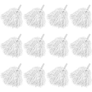 Plastic Cheerleading Pom Pom for Spirit Squadsikit Rooters, Cheering Teams (white)