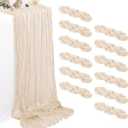 12 Pack Beige Cheesecloth Table Runners 35 x 120 Inch Rustic Boho Gauze Christmas Table Runner for Wedding Arch, Party Decoration, Bridal Shower, Reception, Farmhouse Dining Decor