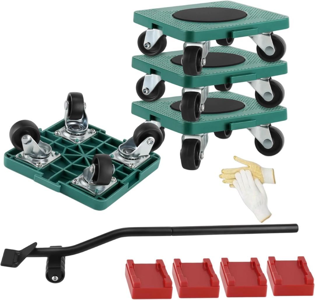 New Upgrade Furniture Sliders, Furniture Movers with Wheels, Furniture Lift Mover Tool Set with 360 Rotatable Wheels, Furniture Dolly for Moving Heavy Duty Sofa, Bed, Load Capacity Up to 750lb