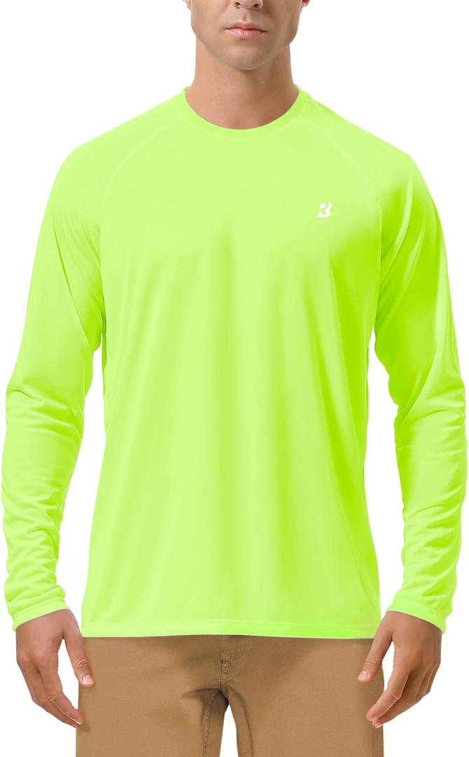 Roadbox Mens UPF 50+ UV Sun Protection Shirts Outdoor Long Sleeve SPF Rash Guard for Fishing Hiking Swimming Running, 2XL