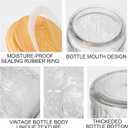 BEWAVE Vintage Glass Jar, 24oz Food Storage Containers Clear Mason Jars With Airtight Lid for Kitchen Counter,Coffee, Tea, Sugar, Candy, 2 Pack