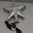 DG-Direct Christmas Tree Topper Lighted Star [Silver], 3D Hollow Sparkling Star Christmas Tree Topper with Rotating Magic Cool White Snowflake Projector for Christmas Tree Ornament (Silver)