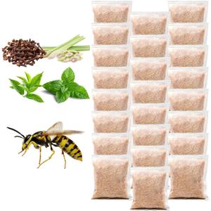 24 Pack Wasp Repellent Pouches for Indoor Outdoor Peppermint Oil Bee Repellent, Keep Carpenter Bees, Hornets and Yellow Jackets Away from Patio, Yard, Garden, Natural Wasp Deterrent Safe for Pets