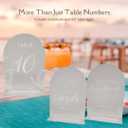 Frosted Acrylic Arch Table Numbers for Weddings  Set of 10 Table Numbers with Stands & Two Additional Signs Guest Book & Cards  Pack of 12- Elegant 5x7 Signs Perfect For Decoration, Receptions, Centerpiece, Party and Events
