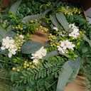 30inch Eucalyptus Wreath for Front Door - Large Artificial Greenery Outdoor Wreath, Spring Summer Decor Door Wreath with Olives Leaves,Mixed Berry for Porch,Window, Farmhouse, Home,Holiday, Hanging