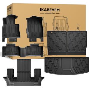 IKABEVEM Floor Mats Compatible with 2020-2026 Ford Explorer 6 Seats - Custom Fit Full Set Car Accessories for Ford Explorer Includes XLT ST Platinum Active Hybrid (Floor Mats & Cargo & Backrest Mats)