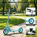 Scooters for Kids 8-12, Teens & Adults - Foldable&Portable Commuter Scooter with 8" Wheels, Bell, Hand Brake & Adjustable Height 30"-40.5", 240 lbs, Manual Push Scooter for Campus & Park