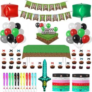 Birthday party decorations, Party Decorations 78 pieces, Party Banner, Balloons - Backdrop, Table Cover, Cake Toppers, Cupcake Toppers and More Transform Your Party with Colorful Birthday Party Decor