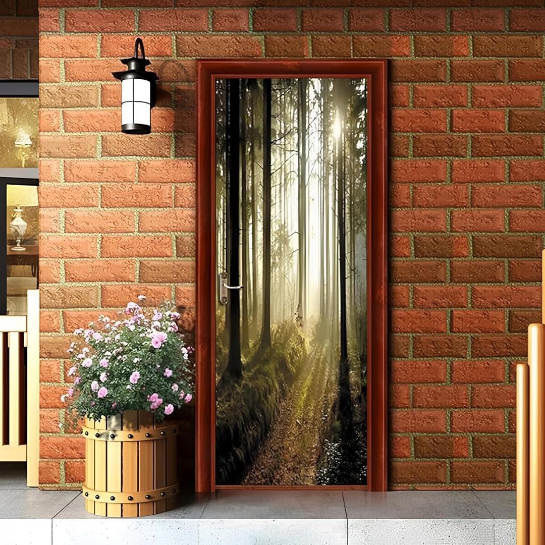 Doors Wallpaper Murals Door Wallpaper Sticker Self Adhesive Vinyl Removable Art Door Decals for Home Decoration (Scene5)