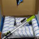 Paint Roller Kit with Extension Pole, 27 Piece Set, 2 to 4 Ft Pole, 4"9" Paint Rollers, Paint Brushes Set for Professional Painting,House Paint Roller for All Latex and Oil Paints & Stains