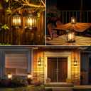 WdtPro Solar Lanterns Outdoor Waterproof, Upgraded Bright Hanging Solar Lights for Outside,Solar Powered Lanterns Lighting LED for Garden Patio Yard Decorative 2 Pack (Warm Light)