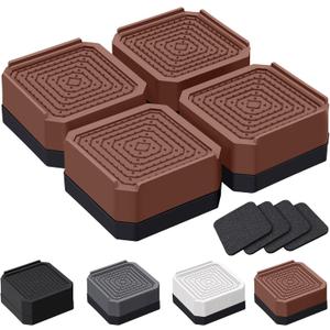 ANNKUT Bed Risers and Furniture Risers, Heavy Duty Adjustable Lifting Blocks for Couches, Desks, and Chairs, Elevates 1.5 Inches, Holds up to 4000 lbs (Brown)