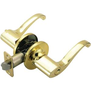Design House Scroll Entry Door Lever Adjustable Backset, Polished Brass, 6.375 in x 1.88 in x 2.625 in, 784892