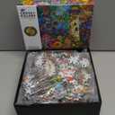 Cross & Glory  1000 Piece Jigsaw Puzzle for Adults |Lighthouse of Dreams | Whimsical Lighthouse Garden Puzzle | Colorful Gustav Klimt Inspired Artwork | 20x27 Inches | Flower Puzzle