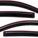 Lightronic Extra Durable Clip-on in-Channel Auto Vent Window Visor, Fits 2010-2017 GMC Terrain, UV Protection Rain Guard, Original Wind Deflector, No-Drill Easy Install, Dark Smoke, 4-Pcs