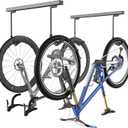 Ultrawall Ceiling Bike Rack for Garage, Indoor Bike Storage Hanger for up to 2 Bikes (Horizontally), 4 Bikes (Vertically) with Adjustable Cycling Hooks, 25 Inch