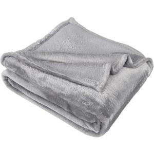 Superior Fleece Blanket, Plush, Fluffy, Soft, Decorative Blankets for Bedroom, Sofa, Fuzzy Bedding, Cute Woven Room Decor, Beautiful Cover, Comfort Essentials, Solid, Throw, Grey