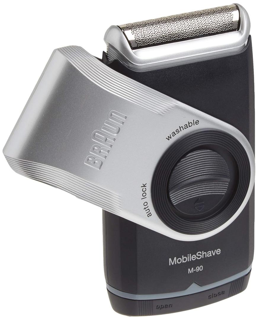 Braun Electric Razor for Men, M90 Mobile Electric Shaver, Precision Trimmer, Washable (1 Piece Set, Silver)