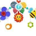 Baby Activity Arch Toy Bar for Stroller, Bassinets and Car Seat, Adjustable Crib Toys Hanging Attachment, Sensory Development Toys with Rattles (Colorful)