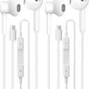 2 Pack Headphones USB C Wired for iPhone 17/17 Pro Max/17 Pro/16/15,Earphones in Ear HiFi Stereo Type C Earbuds Built-in Microphone & Volume Control for Galaxy S25 S24 S23