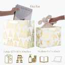 UNIQOOO 12PCS Assorted Metallic Gold Bags, Size L 12.5'' M 9'', Gilded Xmas Tree Gift Wrap Bags, Golden Mistletoe Paper Favor Bag Gift Packaging For Thanksgiving Holiday New Year Party