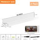 18 Inches White Acrylic Wall Display Shelf 2 Pack, Wall Shelves Organizer for Books, Bottles, Small Plants, Picture Frames, Spice, Wine, Décor, Figures
