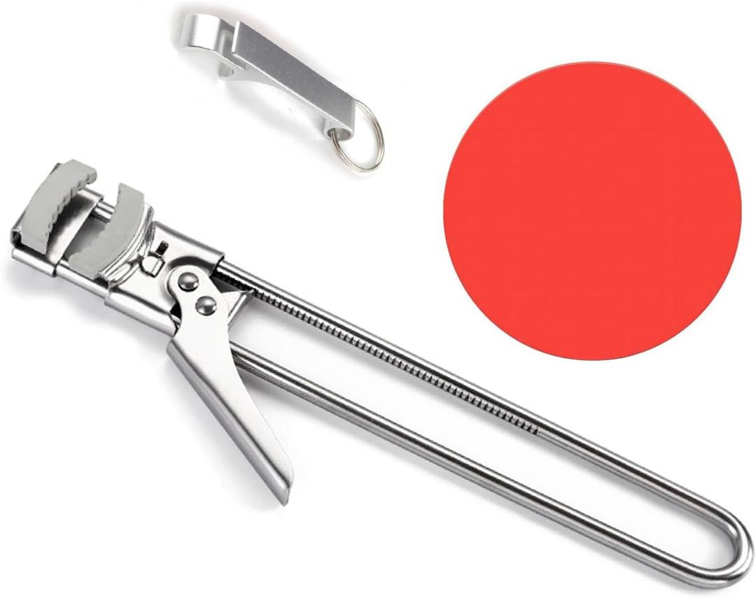 Orangaroos Jar Opener for Weak Hands - Removes Tight Jar Lid for Seniors with Arthritis - Adjustable Jar Opener - Multi Opener Set with Jar Opener Gripper Pad and Bottle Opener Keychain