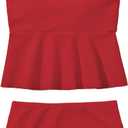 SHENHE Girl's 2 Piece High Waisted Ruffle Waffle Swimsuit Bathing Suit Bikini Sets 11-12Y