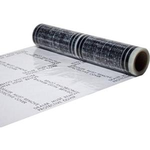 Hi-Tech Auto Adhesive Plastic Floor Mat, 4 mil | Perforated Every 24" | 200 Mats Per Roll | (24" Wide, 350' Long)