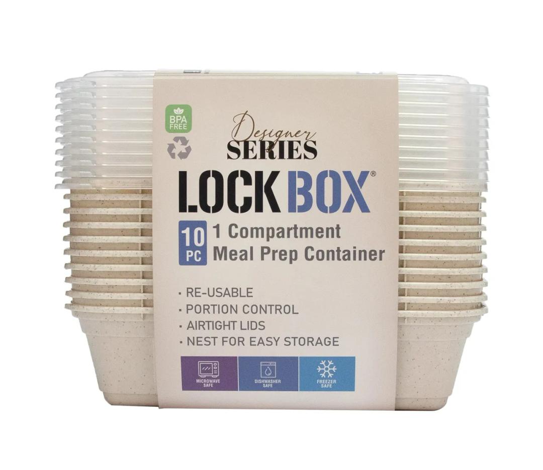 20pc (10 unit) meal prep set with one large 4 cup compartment. Our same set as before, but these sets use ECO friendly mix of 25% wheat straw with 75% traditional P.P.

BPA FREE 

Dishwasher, microwave, freezer safe