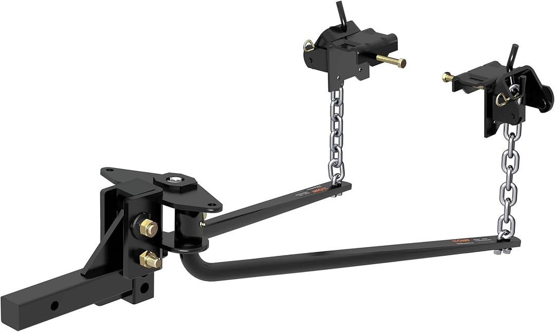 CURT 17050 MV Round Bar Weight Distribution Hitch, Up to 6,000 lbs., 2-Inch Shank