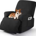 Timeles Recliner Covers Recliner Chair Covers Reclining Couch Covers Sofa Slipcovers Stretch Soft Washable (Single-Seater, Black)