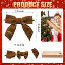 2 x 24 Pcs Camel Brown Small Velvet Bows Ornaments for Christmas Tree, Vintage Cute Velvet Bows Home Decor for Tree Mantle Wreath Gift Wrapping Crafts, 0.98 W/3.14 * 3.14 inch (Square)
