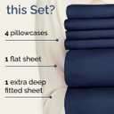 Extra Deep Cal King Sheet Set - 6 Piece Breathable and Cooling Sheets - Hotel Luxury Bedding for Women, Men, Kids & Teens - Easy & Secure Fit - Soft and Wrinkle Free - Extra Deep Pockets - Navy Blue
