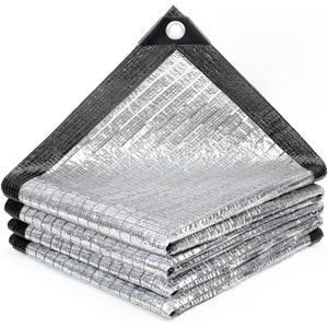 SUNNY GUARD Aluminum 85% Shade Cloth, 6x12FT Reflective Mesh Tarp for Outdoor Pergola, Greenhouse, Car, Chicken Coop and Dog Kennel Cover (Silver)