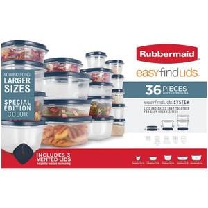 Rubbermaid EasyfindLids (36 Pieces), Grey