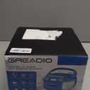 Greadio Boombox CD Player Cassette Player Combo, Boom Box Portable CD Players for Home with Bluetooth, Support AM FM Radio/Remote Control/AUX/USB/Earphone, AC/Battery Operated, LCD Display (Blue)