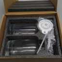 Syrup Dispenser for Coffee Bars, Set of 2 Glass Syrup Bottles with Black Pumps, 16.9 oz 500 ml, Coffee Bar Accessories, Includes Sugar Free Coffee Syrup Labels in Black