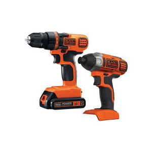 Black and Decker Cordless Impact Driver and Cordless Drill, 20V Max, With Charger Cord and charger, No Lithium Battery Included
